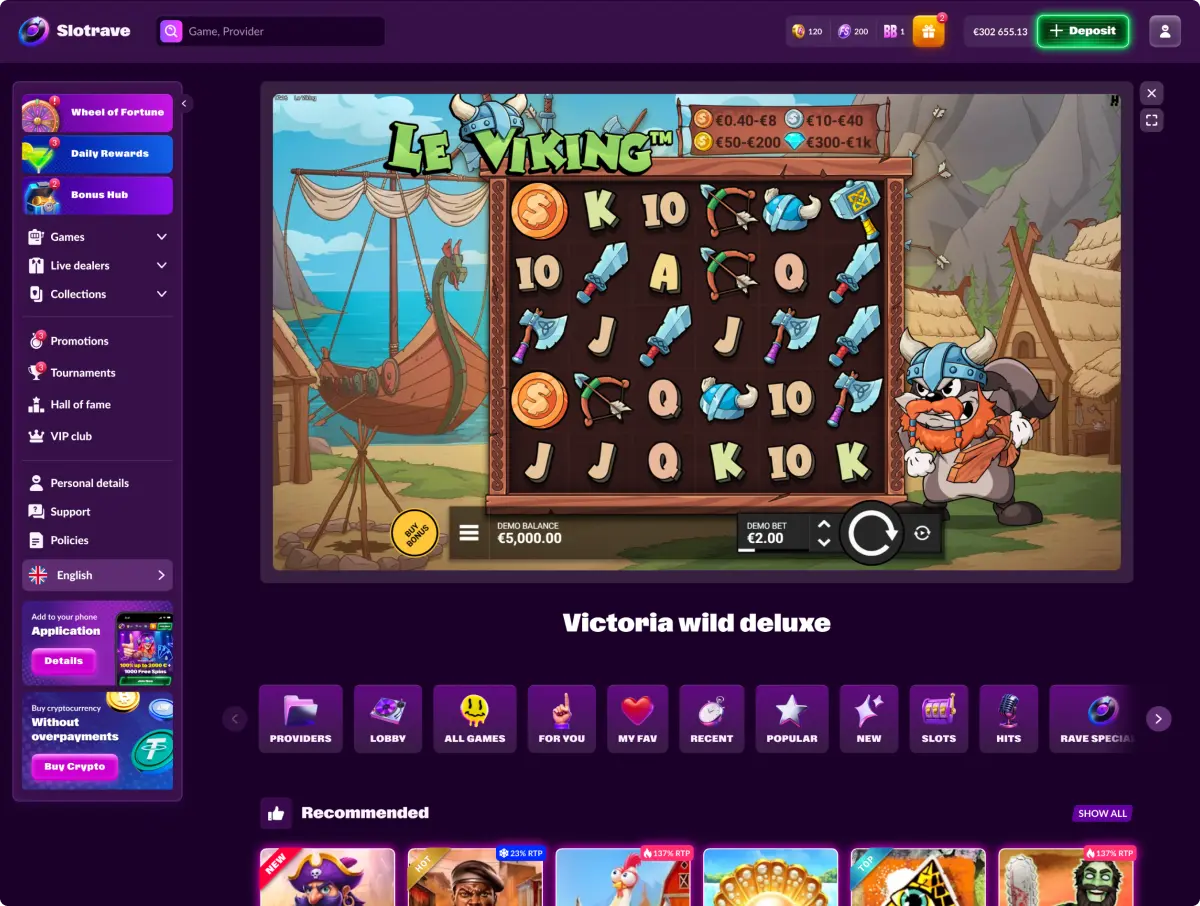 Slotrave Online Casino Games